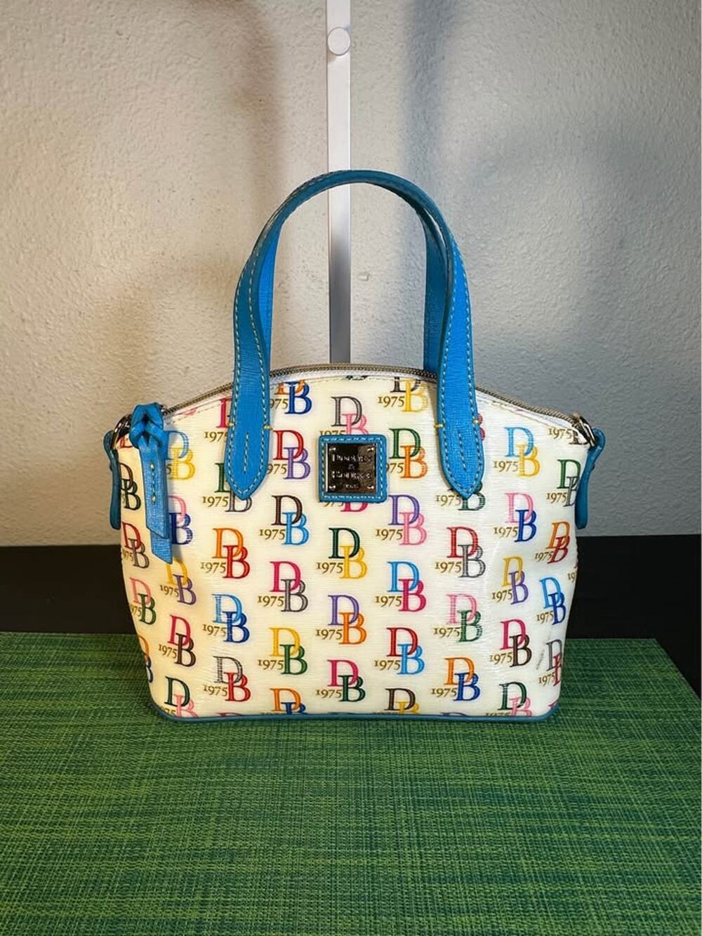 Vintage Dooney & Bourke 1975 Multicolor Monogram Satchel